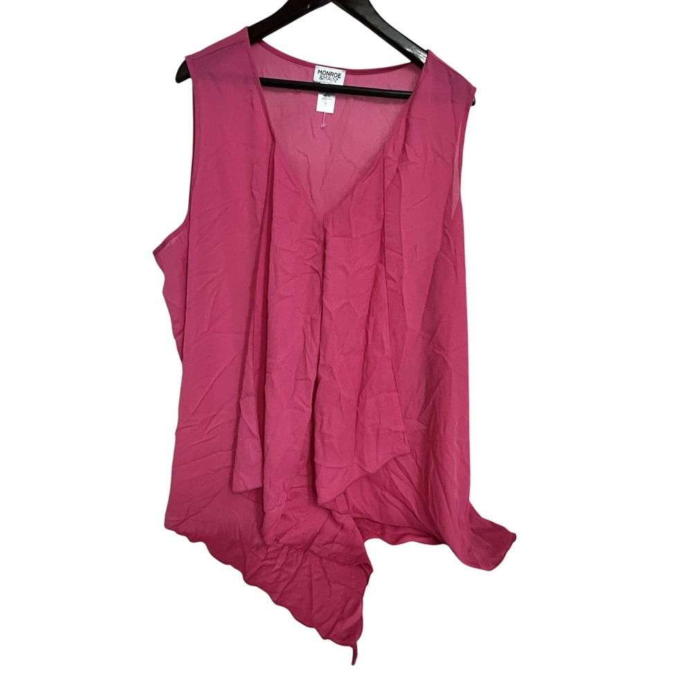 Monroe & Main 3X Plus Pink V Neck Blouse Top Shirt Flowy NWT Tank XXXL